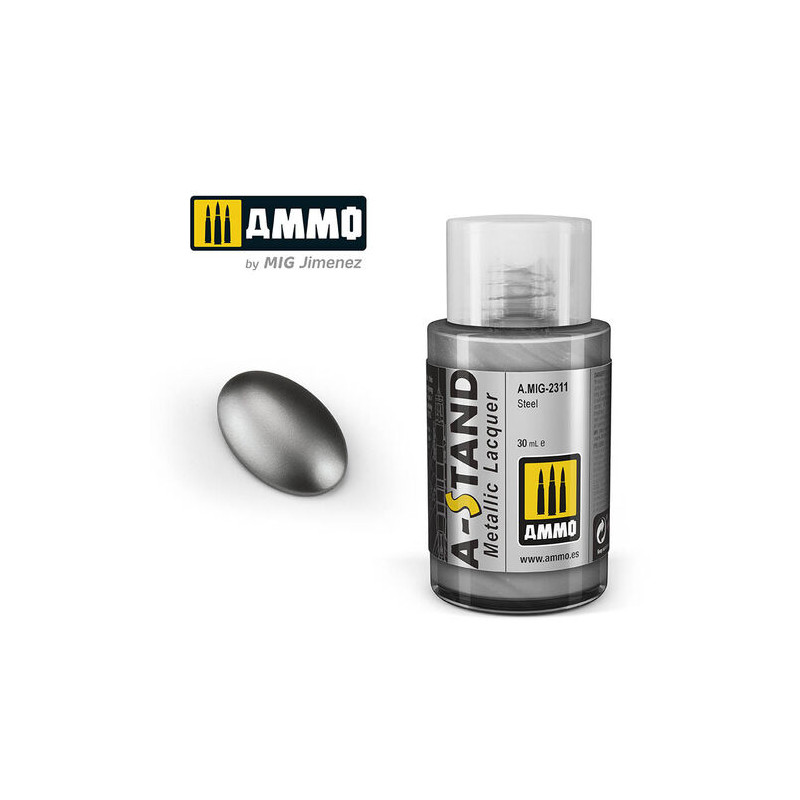 Ammo® Peinture A-Stand Steel Lacquer référence A.MIG-2311