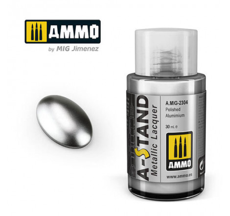 Ammo® Peinture A-Stand Polished Aluminium Lacquer référence A.MIG-2304