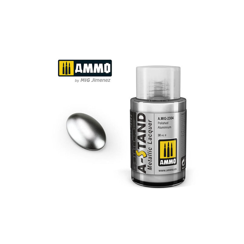 Ammo® Peinture A-Stand Polished Aluminium Lacquer référence A.MIG-2304