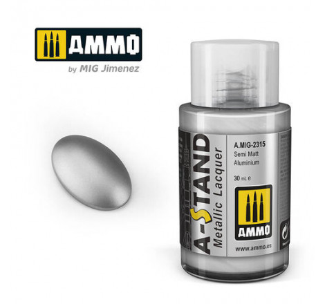 Ammo® Peinture A-Stand Semi Matt Aluminium Lacquer référence A.MIG-2315