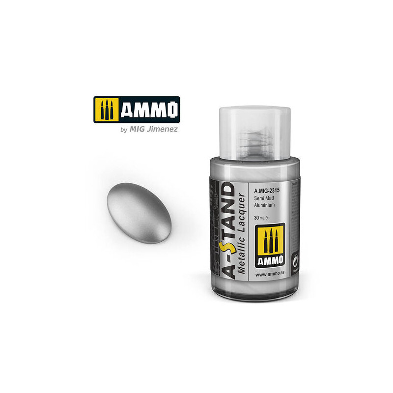 Ammo® Peinture A-Stand Semi Matt Aluminium Lacquer référence A.MIG-2315