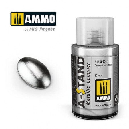 Ammo® Peinture A-Stand Chrome Lacquer pour lexan référence A.MIG-2313