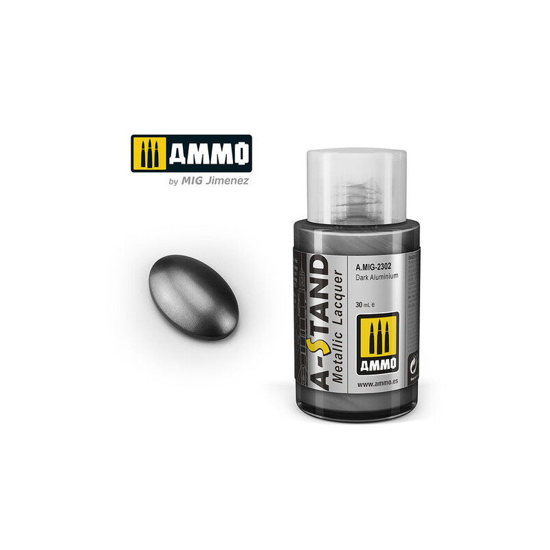 Ammo® Peinture A-Stand Dark Aluminium Lacquer référence A.MIG-2302