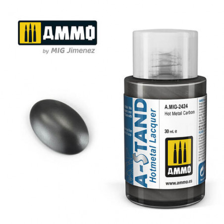 Ammo® Peinture A-Stand Hot Metal Carbon Lacquer référence A.MIG-2424