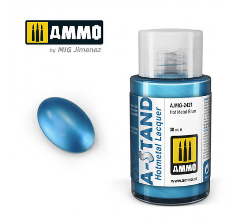 Ammo® Peinture A-Stand Hot Metal Blue Lacquer référence A.MIG-2421