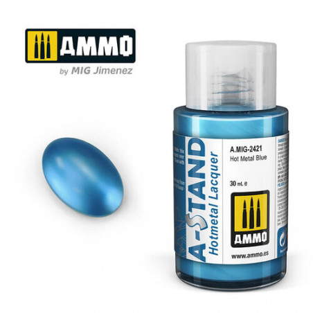 Ammo® Peinture A-Stand Hot Metal Blue Lacquer référence A.MIG-2421