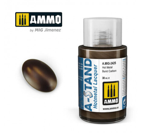 Ammo® Peinture A-Stand Hot Metal Burnt Carbon Lacquer référence A.MIG-2425