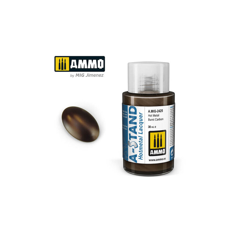 Ammo® Peinture A-Stand Hot Metal Burnt Carbon Lacquer référence A.MIG-2425