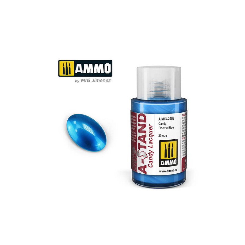 Ammo® Peinture A-Stand Candy Electric Blue Lacquer référence A.MIG-2458