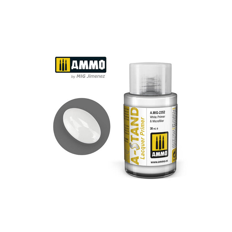 Ammo® Peinture A-Stand White Gloss Primer Lacquer référence A.MIG-2356