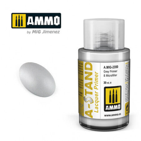 Ammo® Peinture A-Stand Grey Primer & Microfiller Lacquer référence A.MIG-2350
