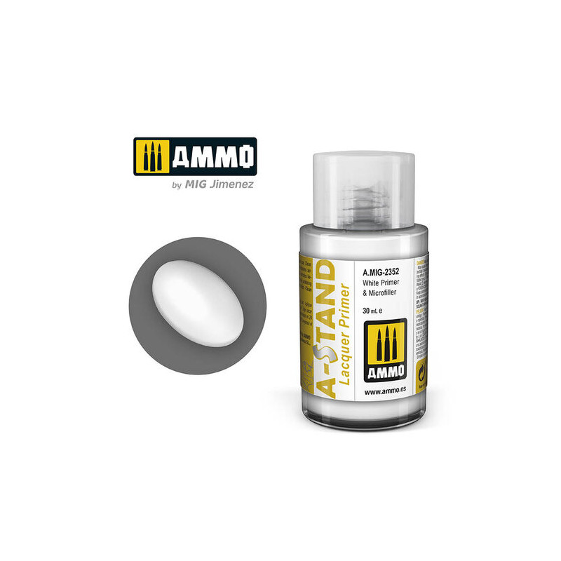 Ammo® Peinture A-Stand White Primer & Microfiller Lacquer référence A.MIG-2352