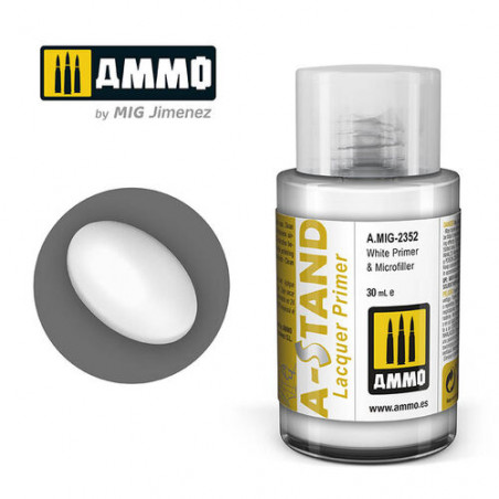 Ammo® Peinture A-Stand White Primer & Microfiller Lacquer référence A.MIG-2352
