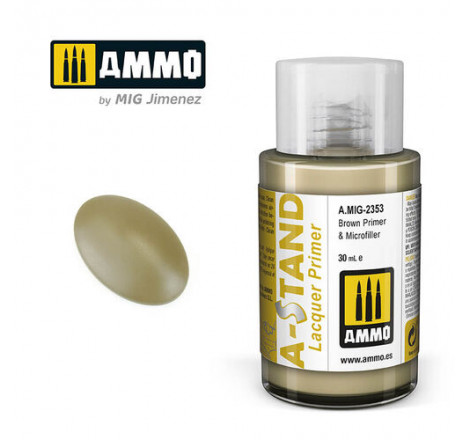 Ammo® Peinture A-Stand Brown Primer & Microfiller Lacquer référence A.MIG-2353