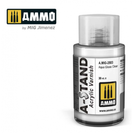 Ammo® Peinture A-Stand Vernis brillant "Aqua Gloss Clear" Lacquer référence A.MIG-2503