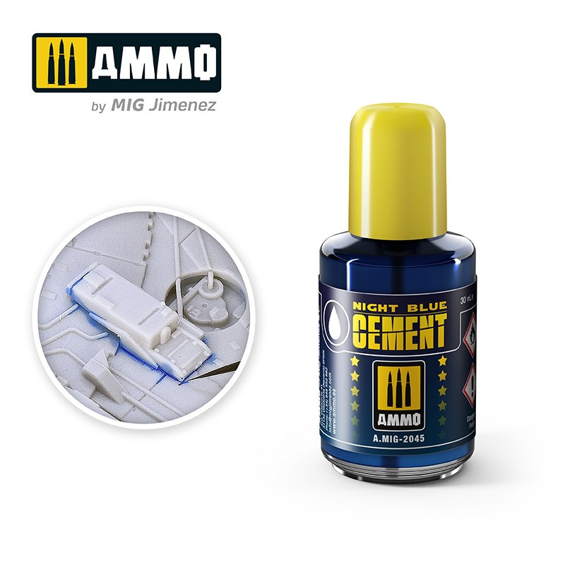 Ammo® Colle plastique night blue cement - A.MIG-2045