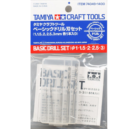 Tamiya® set de forets basiques (1 / 1.5 / 2 / 2.5 / 3) 74049