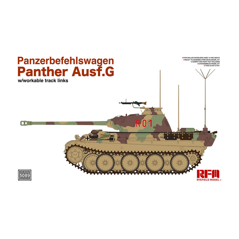 Rye Field Model® Maquette militaire Panzerbefehlswagen Panther Ausf.G 1:35 référence 5089