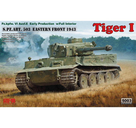 Rye Field Model® Maquette militaire Tiger + intérieur (Abt 503) Front Est 1943 1:35 référence 5003