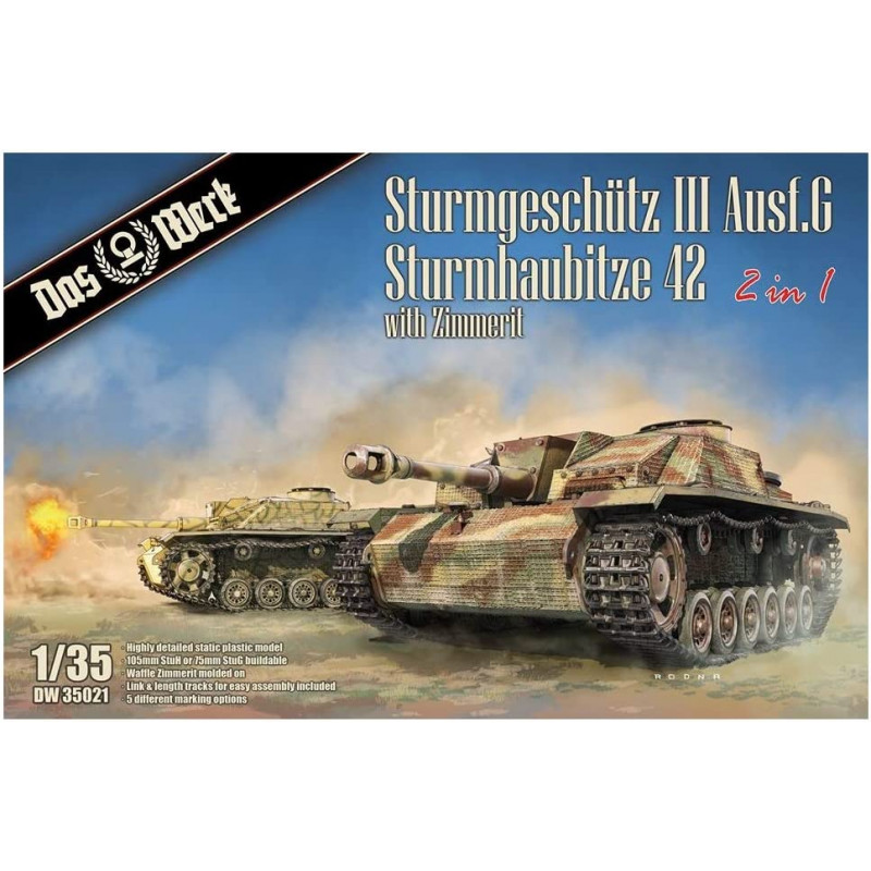 Das Werk® Maquette militaire Sturmgeschütz III Ausf.G / Sturmhaubitze 42 (2en1) 1:35 référence DW35021