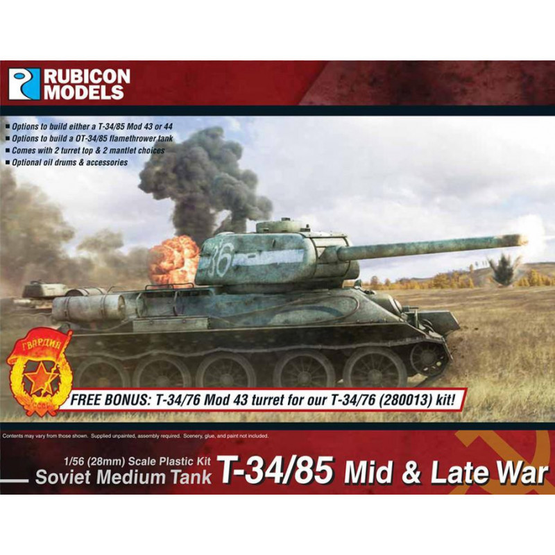 Rubicon Models® Maquette char soviétique T-34/84 (mid/late war) 1:56 référence 280021