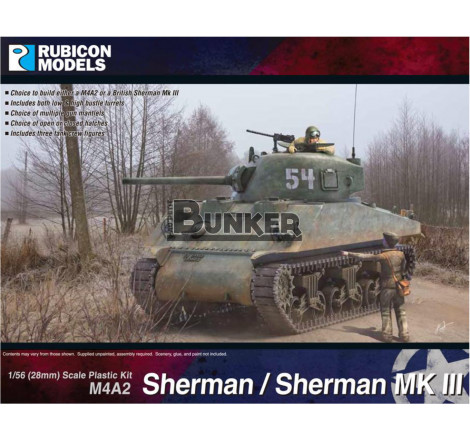 Rubicon Models® Maquette char US Sherman M4A2 1:56 référence 280055