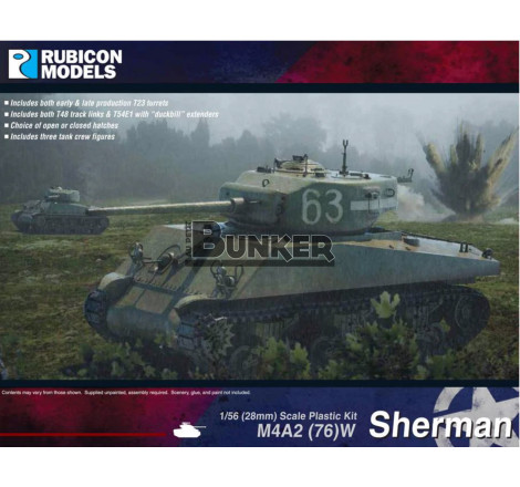 Rubicon Models® Maquette char US Sherman M4A2 (76)W 1:56 référence 280054