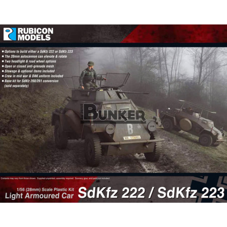 Rubicon Models® Maquette véhicule blindé SdKfz 222 / SdKfz 223 1:56 référence 280062