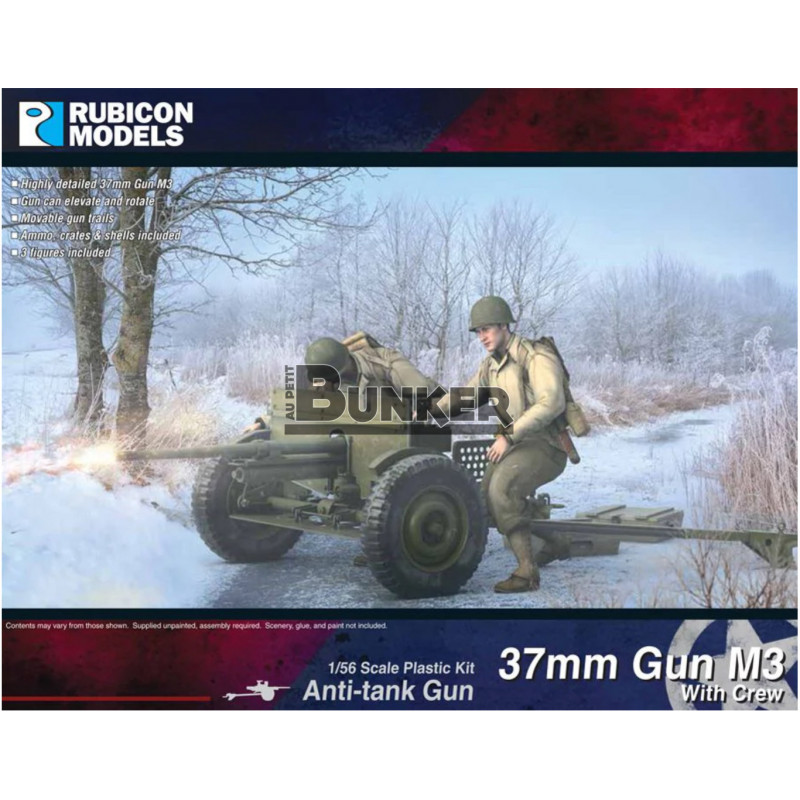 Rubicon Models® Maquette canon 37 mm M3 anti-char américain 1:56 référence 280103