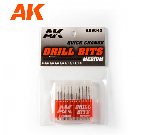 AK® Set de forets (10pcs) 0.4 à 1.3 mm