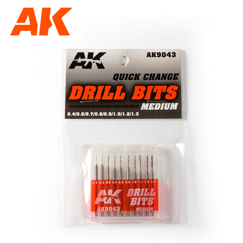 AK® Set de forets (10pcs) 0.4 à 1.3 mm