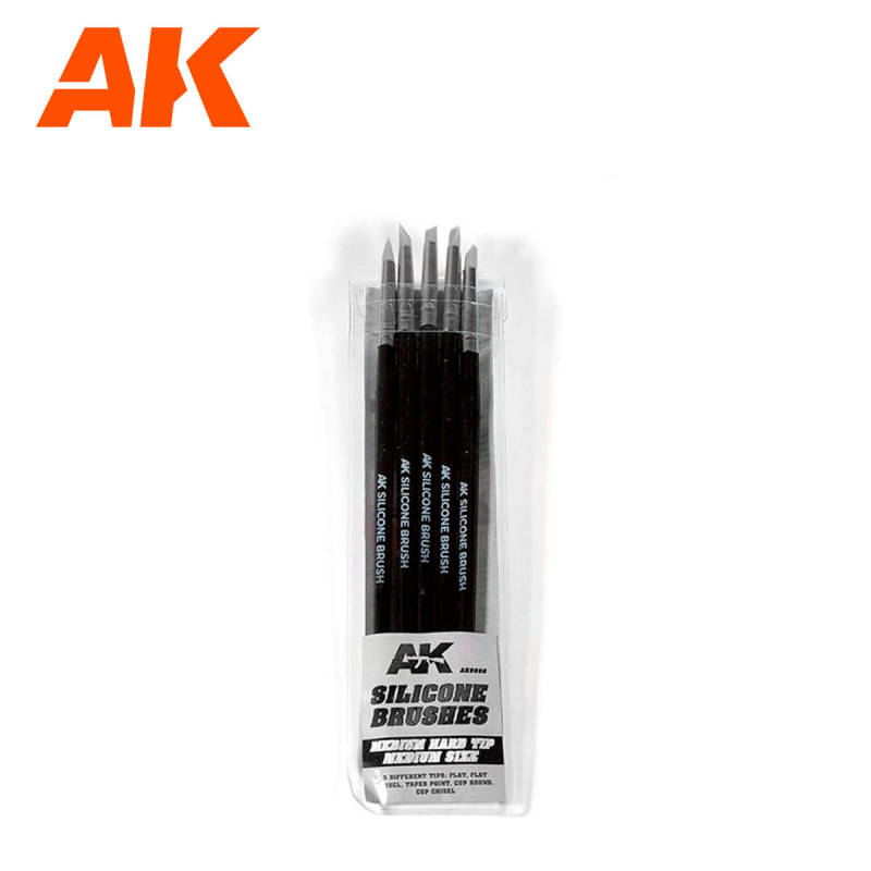 AK® Set pinceaux silicone - Medium Hard Tip - Medium