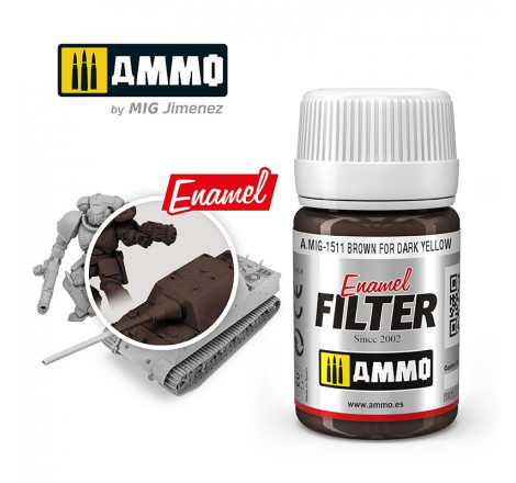 Ammo® Filtre enamel marron pour jaune foncé A.MIG-1511