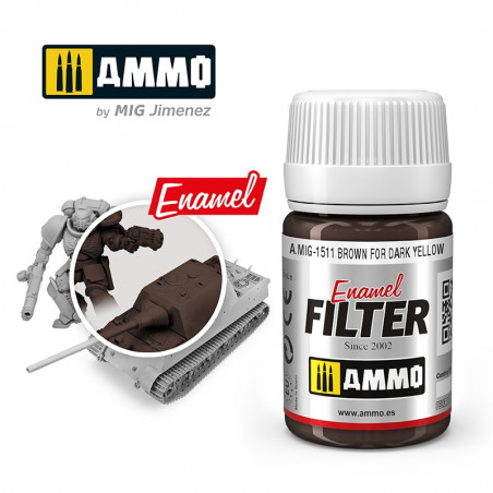 Ammo® Filtre enamel marron pour jaune foncé A.MIG-1511
