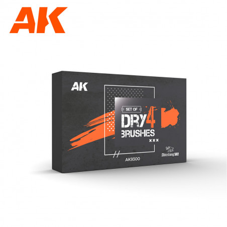 AK® Set pinceaux dry 4 brushes AK9300