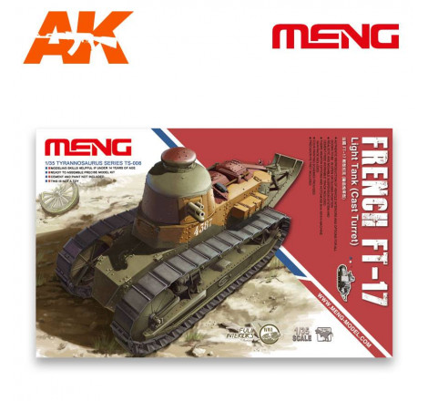 Meng® Maquette militaire char français FT-17 + intérieur 1:35 référence TS-008