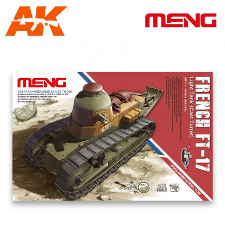 Meng® Maquette militaire char français FT-17 + intérieur 1:35 référence TS-008