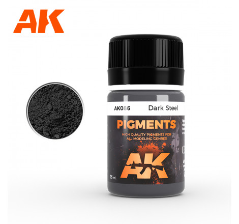 AK® Pigment Dark Steel (acier foncé) référence AK086