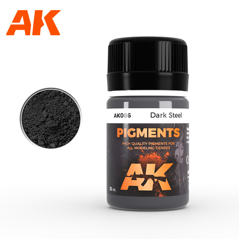 AK® Pigment Dark Steel (acier foncé) référence AK086