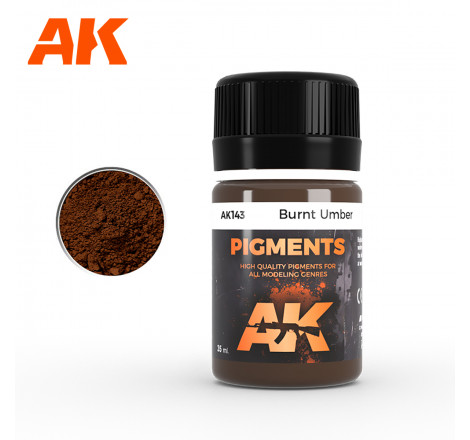 AK® Pigment Burnt Umber (ombre brûlée) référence AK143