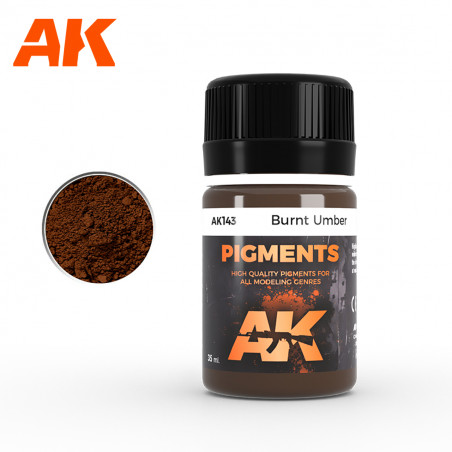 AK® Pigment Burnt Umber (ombre brûlée) référence AK143