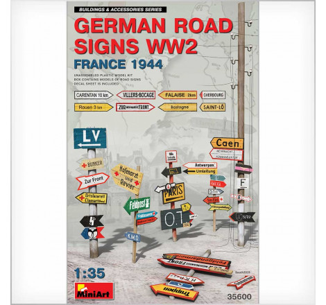 MiniArt® Panneaux routier allemands WW2 (France 1944) 1:35 référence 35600