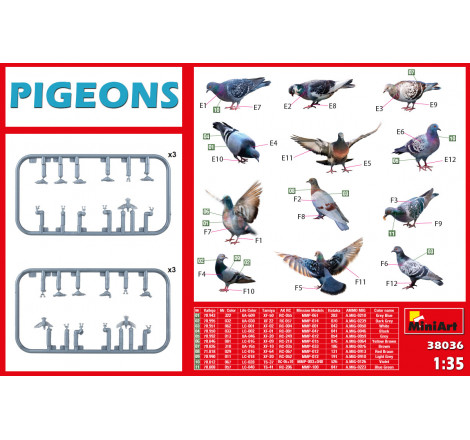 MiniArt® Set de pigeons 1:35