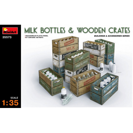 MiniArt® Set de caisses en bois et bouteilles de lait 1:35 référence 35573