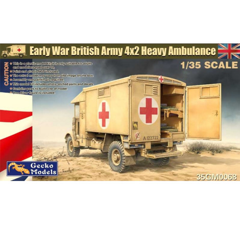 Gecko® Maquette militaire Early War British Army 4x2 Heavy Ambulance 1:35 référence 35GM0068