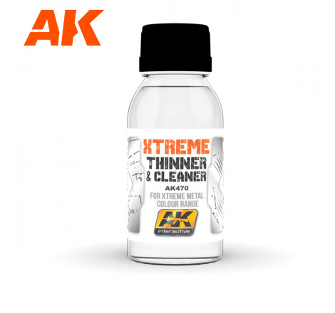 AK® Xtreme thinner & cleaner pour couleur xtreme metal 100ml référence AK470