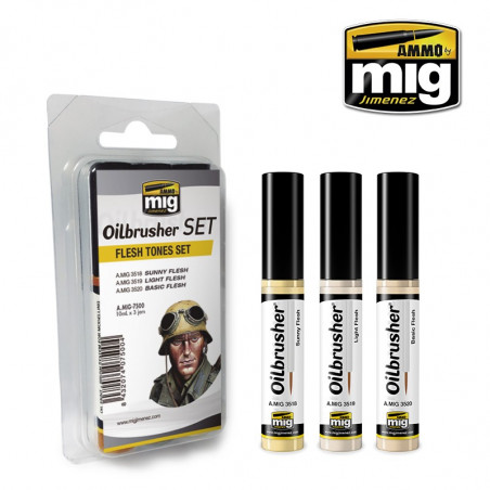 Ammo® Set peinture oilbrusher visage / peau référence A.MIG-7500