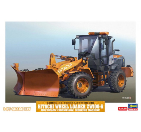 Hasegawa® Hitachi Wheel Loader ZW100-6 Multiplow (Snowplow) Working Machine 1:35