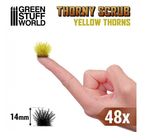 Green Stuff World® Buissons épineux jaune (x48) 14 mm