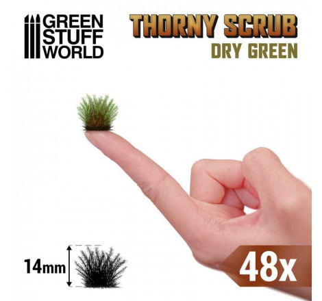 Green Stuff World® Buissons épineux vert sec (x48) 14 mm